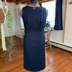 Sleeveless Navy Brooks Brothers Sheath Dress